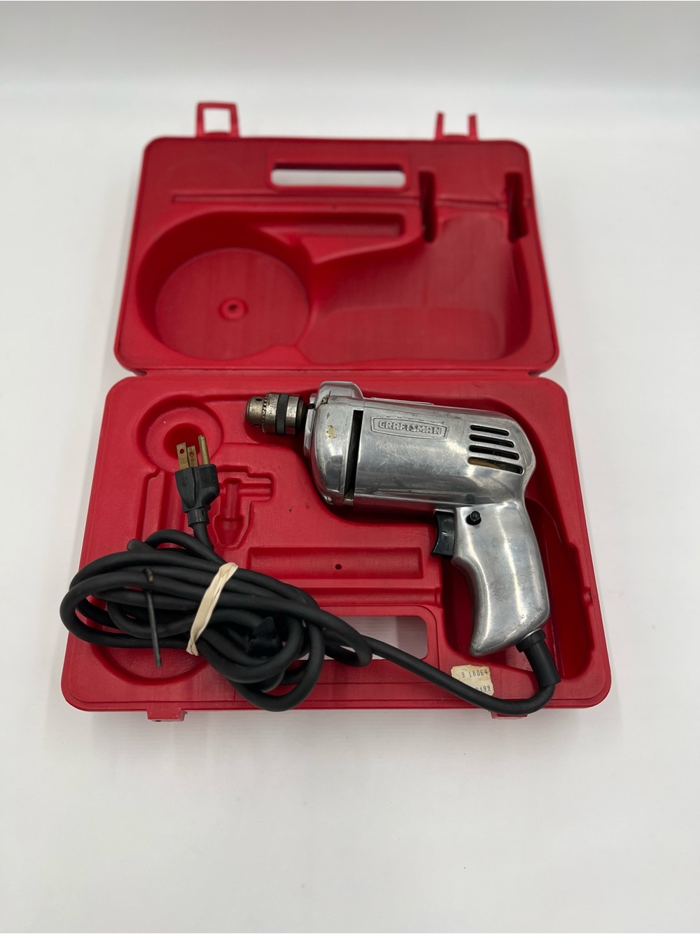 Vintage Craftsman  1/4" 1/5 Hp Electric Drill w/case Model 315.11090 Tested Work